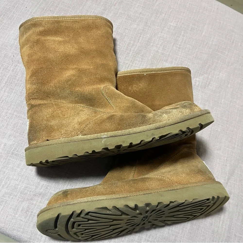 UGG Australia Tan Suede Midi Boots Shearling interior Women’s Size 5